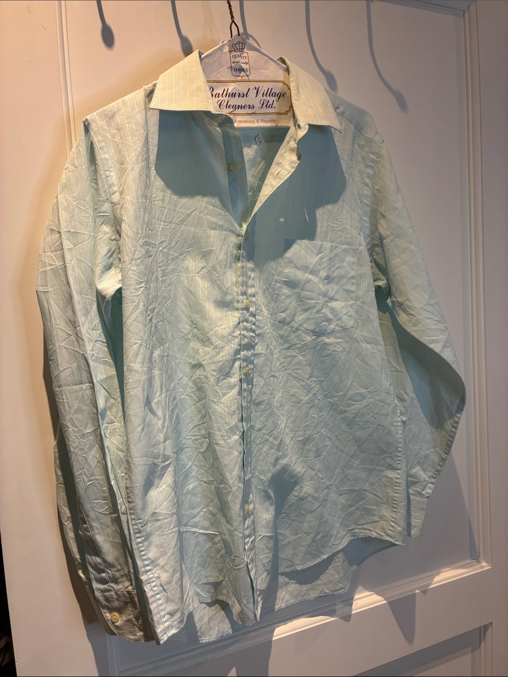 Vintage Yves Saint Laurent Chemises Blue Striped Dress Shirt Size 15.5👝